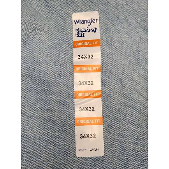 NWT Wrangler Cowboy Cut Jeans Mens 34x32 Light Wash Denim Original Fit Pro Rodeo - Picture 5 of 7